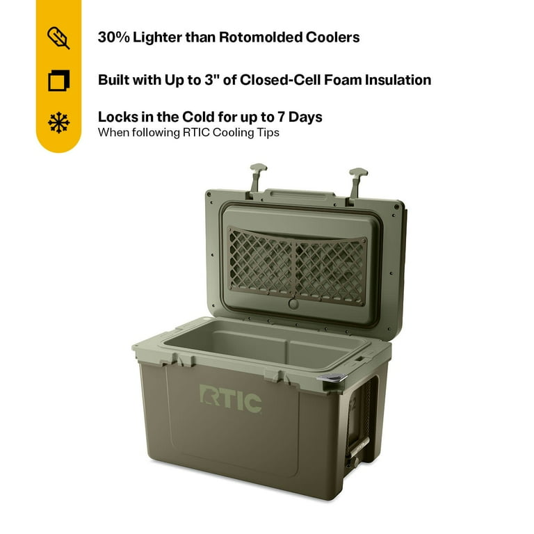 RTIC 52 QT Ultra-Light Hard-Sided Ice Chest Cooler, Fits 76 Cans