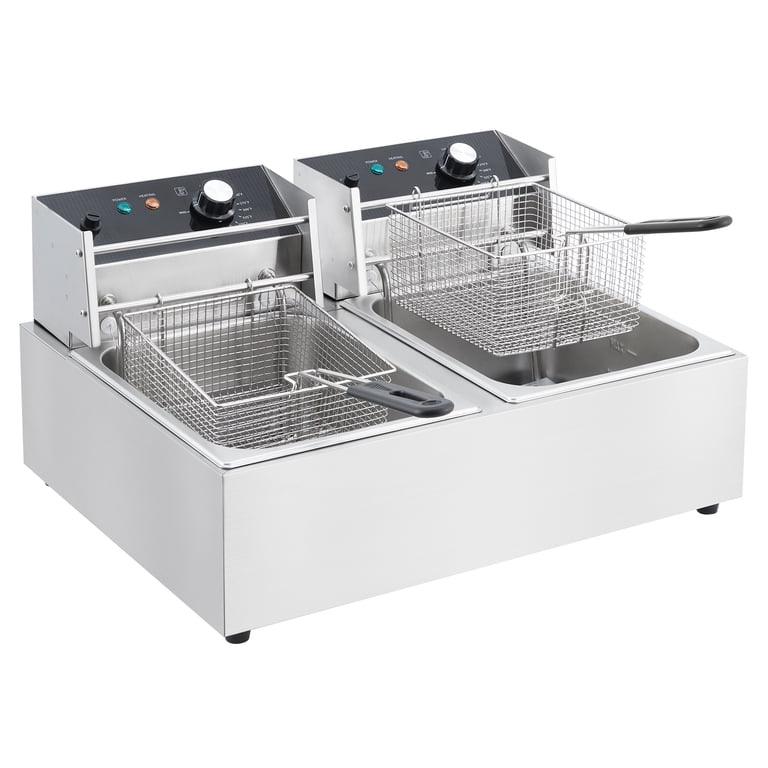 Electric Deep Fryer - 12L Tank Stainless Steel Deep Fryer with Temperature  Control,Dual Tank Fryers for Home Kitchen,3600W,110V - Walmart.com