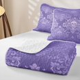 thumbnail image 4 of Homewish Bohemian Skull Quilt King,Victorian Damask King Coverlet Set,Halloween Duvet,3pcs, 4 of 7