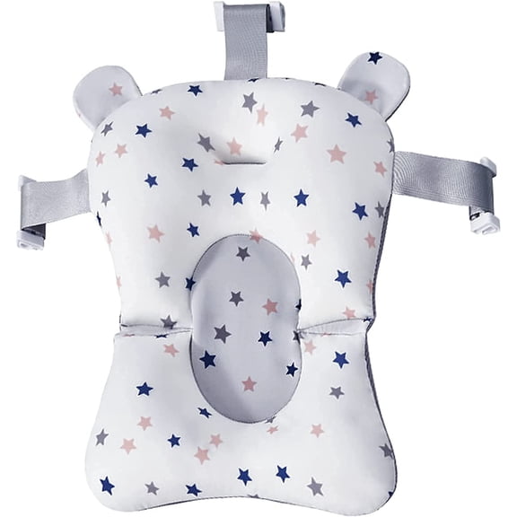 Baby Bath Pad, Adjustable Non-Slip Infant Bath Support Seat, Baby Bath Pillow for Bathtub