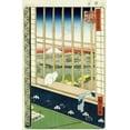 thumbnail image 2 of Hiroshige 13x18 Black Ornate Wood Framed with Double Matting Museum Art Print Titled - Asakusa Rice Fields During The Festival of The Cock, 2 of 4