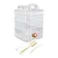thumbnail image 1 of Contenedor de almacenamiento de agua con asa de transporte, 20 l, dispensador de bebidas para cocinar, barbacoas, exteriores, conducción, autocaravana Claro, 1 of 8