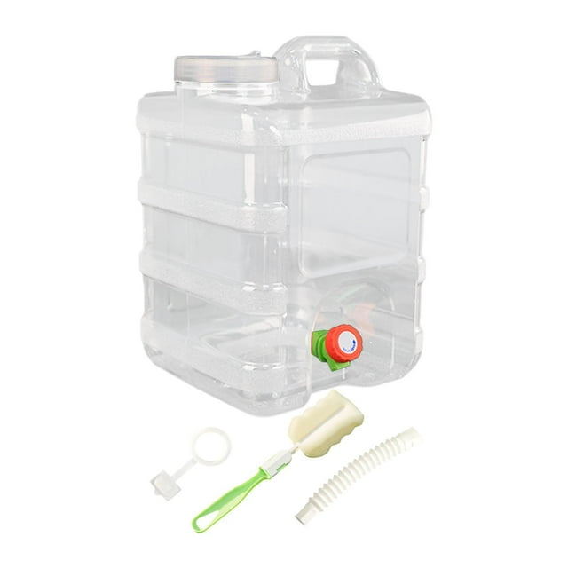 Contenedor de almacenamiento de agua con asa de transporte, 20 l, dispensador de bebidas para cocinar, barbacoas, exteriores, conducción, autocaravana Claro