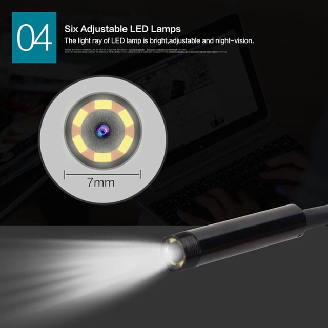 Para lente de cámara de 7 mm 15 M Endoscopio impermeable 6 LED Mini cable USB Endoscopio ANGGREK Otros