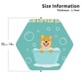thumbnail image 2 of KLL Drink Coasters Set Hexagon of 4,PU Leather Absorbent Coasters Set Decorative Coffee Cup Coasters Housewarming Gift for Home Decor-Dogs Loves Bath, 2 of 5