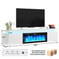 thumbnail image 3 of 90" LED TV Stand with 50" Fireplace for 98 100 inch TVs, Glossy Fireplace TV Stand Gaming Entertainment Center with Power Outlet for Modern Living Room, 3 of 10