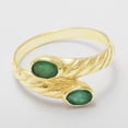 thumbnail image 4 of LBG British Made 9k Yellow Gold Natural Emerald Womens Band Ring - 33 size options - 4.75 - 33 size options - Sizes 4 to 12 Available, 4 of 6