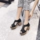 thumbnail image 4 of Tamaño de zapatos de mujer de tacón alto de microfibra de cuero artificial y mezclilla de moda 35-43 Wmkox8yii  hfjk2503, 4 of 9
