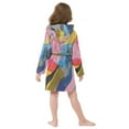 thumbnail image 7 of FORMRS Niños Bathrobe Unisex Hooded Robe Soft Plush Pajamas Sleepwear, Size 2-3T, Stripes Pattern, 7 of 7