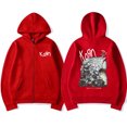 thumbnail image 3 of Korn-Sudadera con capucha de banda de Rock Ftl 25 para hombre y mujer, chaqueta informal gótica con cremallera y estampado Vintage, 3 of 5