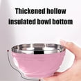 thumbnail image 6 of Btomtd 304 Stainless Steel Double Layer Sammy Soup Bowl Insulated Rice Bowls Household Colorful Soup Bowl for Dinner Practical Tableware Bowls, Pink, 6 of 6