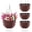 Coffee, variant on 4 Pack 13.8 Inch Self‑Watering Resin Hanging Planters, Rattan‑Style Hanging Flower Baskets with Deep Inner Pot, Drainage Plug & Sturdy Triple‑Chain Metal Hanger for Indoor Outdoor Garden Plants
