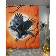 thumbnail image 2 of Halloween Crow Shower Curtain Set ，Waterproof Fabric Shower Curtains Moon Branches Retro Art Classic Shower Curtains for Bathroom,Bathroom Decor 36"x72", 2 of 6