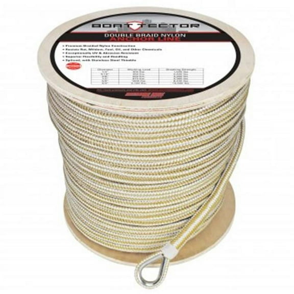 Extreme Max 30062270 BoatTector Double Braid Nylon Anchor Line with Thimble - 1