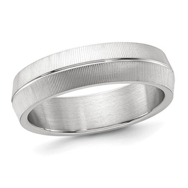 Bague Anneau pour Homme en Titane Poli et Texturé (6 mm)