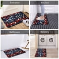 thumbnail image 5 of Rateoe Red Blue White Stars Pattern Flannel Door Mat Indoor Outdoor Entrance, Waterproof All-Weather Doormat,Fade Resistant, Low Profile Entryway Mat 16x24in, 5 of 7