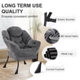 thumbnail image 5 of AUNEKIV Lazy Chair with Ottoman, Modern Sofa Armchair with Side Pocket, Accent Chair with Footrest for Bedroom, Darkgrey, 5 of 7