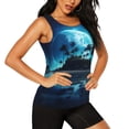 thumbnail image 2 of Fuzoiu Hawaiian Beach Pirate Moon Print Women's Workout Tank Top,Athletic Racerback Sports Tank,Tops Sleeveless Running Loose Fit Yoga Tops,Active Shirts for Yoga, Running, and Gym-XX-Large, 2 of 7