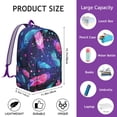 thumbnail image 5 of Unisex Bohemian Style Backpack Bag, Vintage Print Zipper Rucksack with Front Pocket, Lightweight Daypack for School University Work Commute, Excellent Gift Choice, 5 of 5