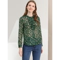 thumbnail image 2 of INSPIRE CHIC Women's Ruffle Collar Long Sleeve Button Down Floral Shirt, 2 of 6