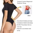 thumbnail image 5 of Irisnaya Shapewear Bodysuit for Women Butt Lifter Tummy Control Panties Shapewear T-Shirt Thong Shaping Tank Top Round Neck Jumpsuits Short Sleeve Blouse Tops(Black 3X-Large), 5 of 8