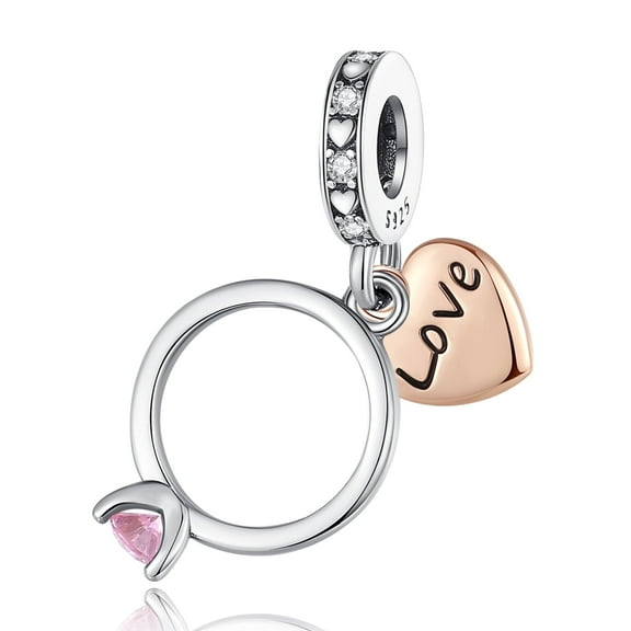 925 Sterling Silver Charm for Bracelets Promise Ring Love Dangle Charms Women Bracelet Charm