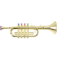 thumbnail image 2 of Children Instrument Toy Stage Performance Trumpet Prop Portable Musical Trumpet Toy Golden, 2 of 6