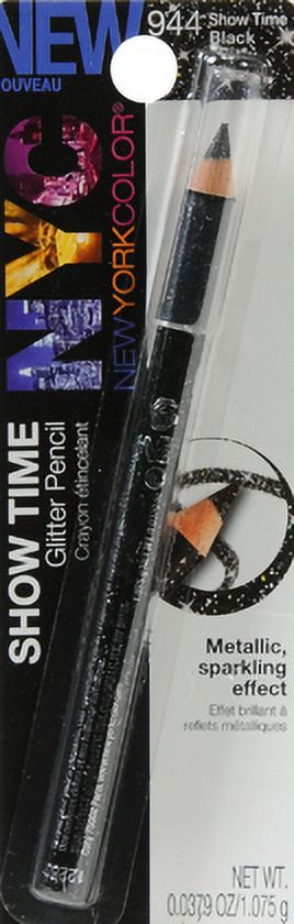NYC New York Color Showtime Glitter Eyeliner Pencil, 944 Showtime Black - image 2 of 2