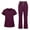Deep Burgundy, variant on VIAOLI Women's Medical Scrubs Set - Quick Dry V-Neck Top with Pants, Multiple Pockets, Adjustable Drawstring, 10 colors