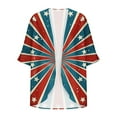 thumbnail image 5 of UVEASISHA Kimono Cardigans for Women 4th of July Open Front Cardigan Jackets 3/4 Sleeve Casual American Flag Kimonos Summer Lightweight Beach Coverups Multicolor 4XL, 5 of 6