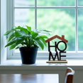 thumbnail image 5 of Wooden Home Decor Sign - Rustic House - Shaped Cutout With Black Lettering And Wood Stand, For Living Room, Bedroom, Entryway, Shelf Display, 5 of 6