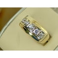 thumbnail image 4 of 14K Yellow Gold Plated Round Cut White Diamond 5 Stone Men's Wedding Band Ring, 4 of 4