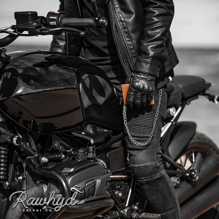Mens leather biker wallet sale