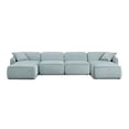 thumbnail image 2 of Pemberly Row Seafoam Performance Corduroy Velvet 6-Piece Modular U-Sectional, 2 of 5