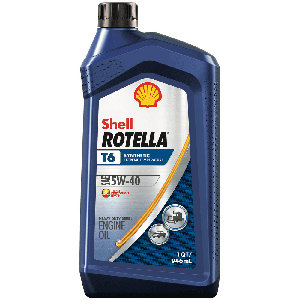 Shell Rotella T6 Full Synthetic 5W40 Diesel Engine Oil, 1 Quart