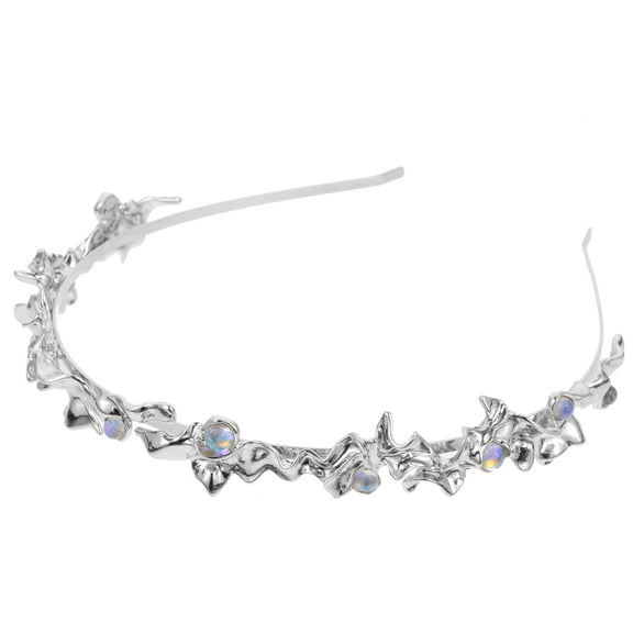 FENGGUIQU Elegant Silver Alloy Headband Headdress for Wedding Hair Ornament