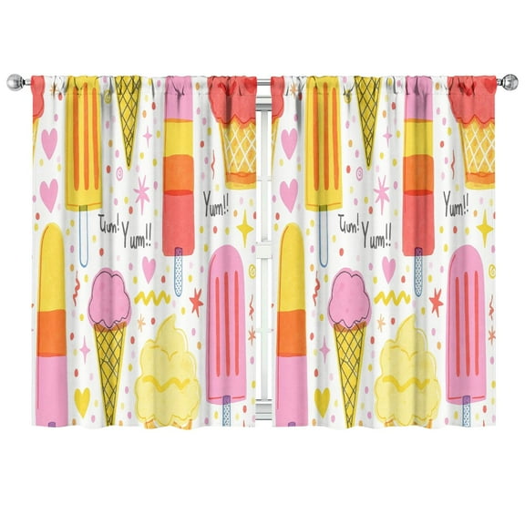 Ice Cream (5)_13 Curtains-blackout Curtains Bedroom Decor Living Room Darkening Grommet Window Drapes 2 Panels Set 42"x 63"