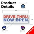 thumbnail image 2 of Drive Thru Now Open Vinyl Decal 2 Pack of 24 Inch x 9 Inch Weatherproof Heavy-Duty Adhesive Backing | Convenient Service, Restaurant Promotions, New Locations | Made in USA, 2 of 6