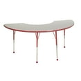 thumbnail image 1 of 36in x 72in Half Moon Everyday T-Mold Adjustable Activity Table Grey/Red - Toddler Ball with Six 10in Stack Chairs Red - Ball Glide, 1 of 2