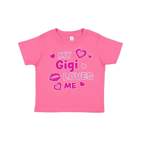 Inktastic Valentine's Day My Gigi Loves Me Hearts and Lips Boys or Girls Toddler T-Shirt