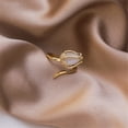 thumbnail image 3 of SIfdSeng Stainless Steel Rings Set The New Opal T-Ulip Flowers Open Ring Personality Fashion N-Iche Design Rose Gold Rings for Women Cushion Promise Rings for Couples, 3 of 6
