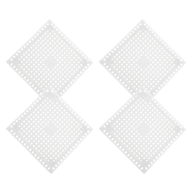 Uxcell 4packs de atrapadores de cabello para desagües de ducha, desagües cuadrados para ducha y cocina, blanco