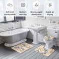 thumbnail image 6 of Abstract Color Block Bathroom Rugs Set Black Yellow Ocean Coral Non Slip Absorbent Soft Bath Mats 3 Piece Set with Bathroom Rug, U-Shaped Floor Mat, Toilet Seat Cover Large Size, 6 of 9
