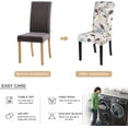 thumbnail image 2 of Printed Dining Room Chair Covers Set of 6, Stretch Kitchen Chair Covers Washable Parsons Chair Slipcover Removable Dining Chair Protectors for Hotel,Ceremony(Brown Flower), 2 of 6