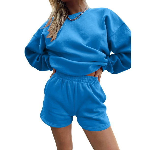 Vigorbear Sweatsuits for Women 2 Piece Tracksuit Solid Oversized Hoodie