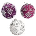 thumbnail image 4 of Billuyoard 1 Uds. Bola de Navidad con cuentas de purpurina colgantes de árbol de Navidad decoración navideña para el hogar 2022 Feliz Año Nuevo Naviidad Kits de decoración para fiestas Blanco Billuyoard JR1019-05, 4 of 6