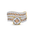 thumbnail image 2 of 10kt Yellow Gold Round Brown Diamond Bridal Wedding Ring Band Set 1-3/4 Cttw, 2 of 4