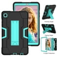 thumbnail image 6 of ELEHOLD Rugged Hybrid Case for Samsung Galaxy Tab A7 Lite 8.7 (2021), Tri-Layers Hard PC Soft Silicone Hidden Kickstand Anti-Scratch Shockproof Heavy Duty Case for Kids Men Women,Black+Mint, 6 of 6
