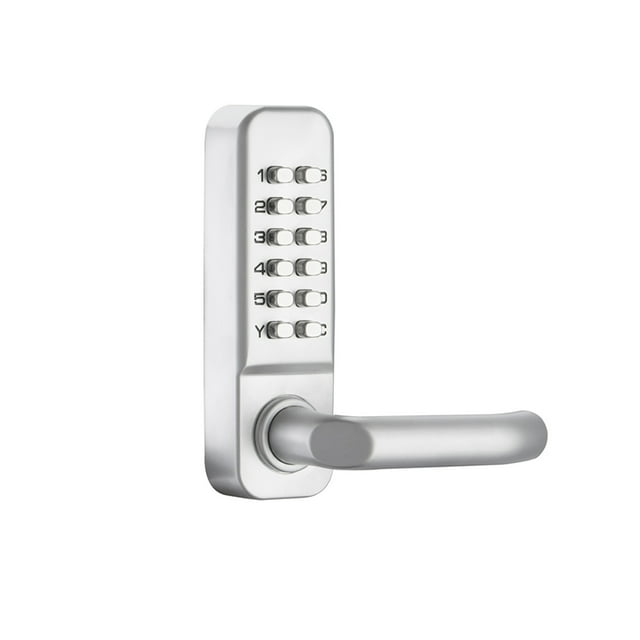 Cerradura de Puerta Digital Inteprter Mecánica Sin Llave Aleación de Zinc Plata