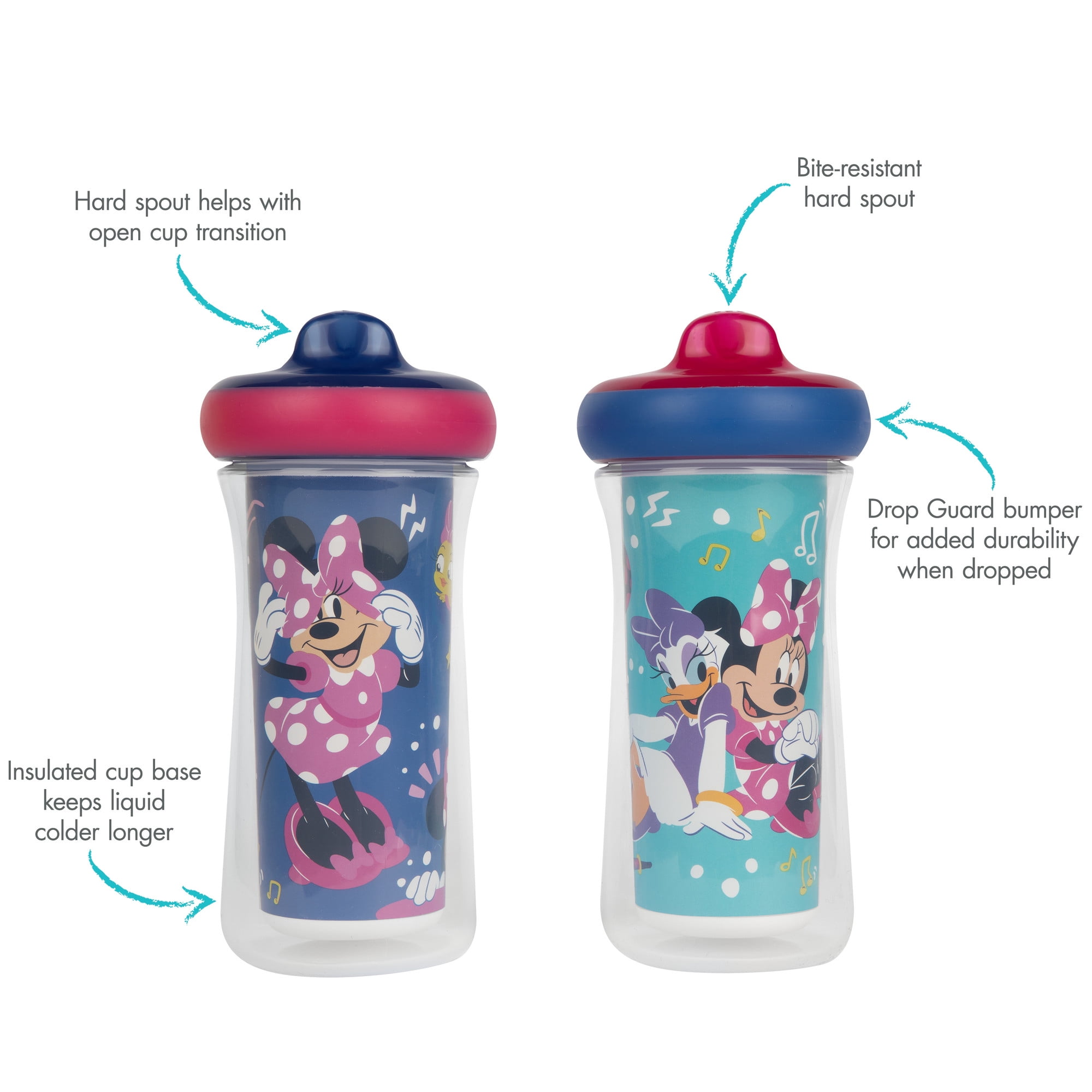 Disney Minnie Mouse Leak-Proof Sipper Cup Set for Kids - Bundle with 2  Disney Spill-Proof Sippy Cups Plus Minnie Stickers and More (Disney Sipper  Cups)